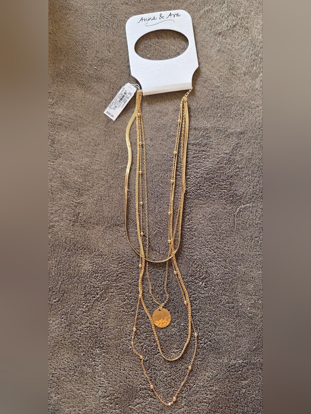 Anna & Ava Multi-Layer Gold Necklace with Coin Pendant